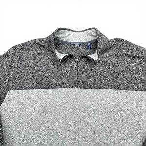 IZOD Sweater Mens 4XLT Gray Pullover 1/4 Zip Mock Neck Knit Long Sleeve Big Tall